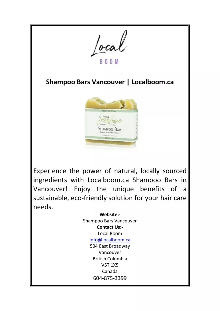 shampoo bars vancouver localboom ca