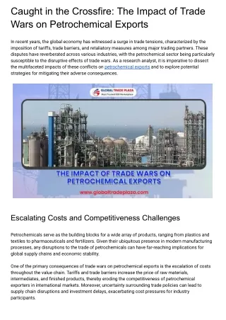 Caught in the Crossfire_ The Impact of Trade Wars on Petrochemical Exports