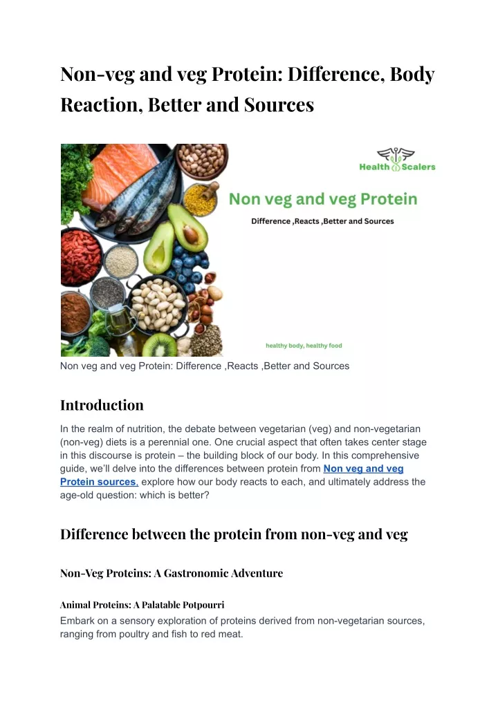 non veg and veg protein di erence body reaction