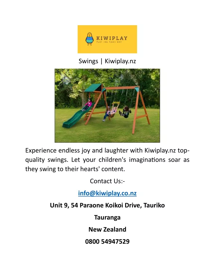 swings kiwiplay nz