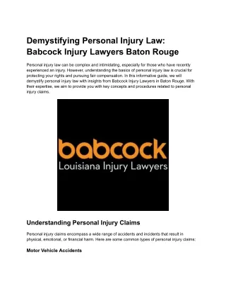 Babcock Injury Lawyers