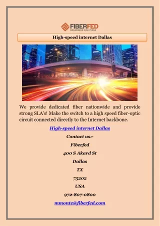 High-speed internet Dallas
