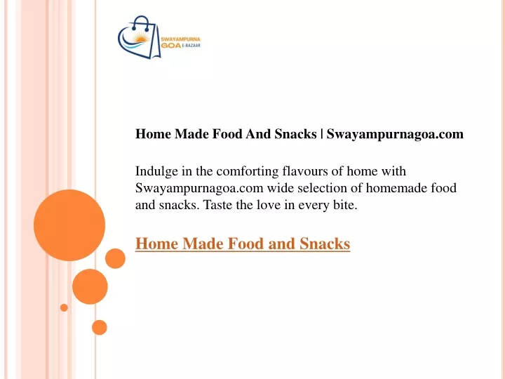 home made food and snacks swayampurnagoa