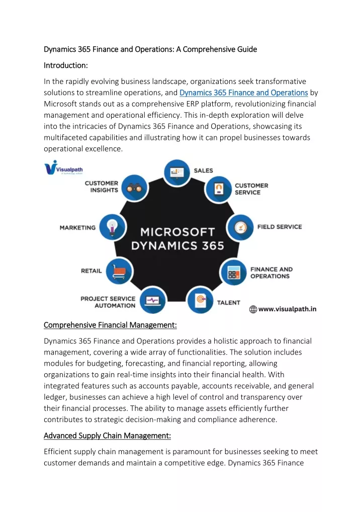 dynamics 365 finance and operations