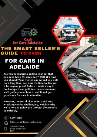 The Smart Seller’s Guide to Cash for Cars in Adelaide