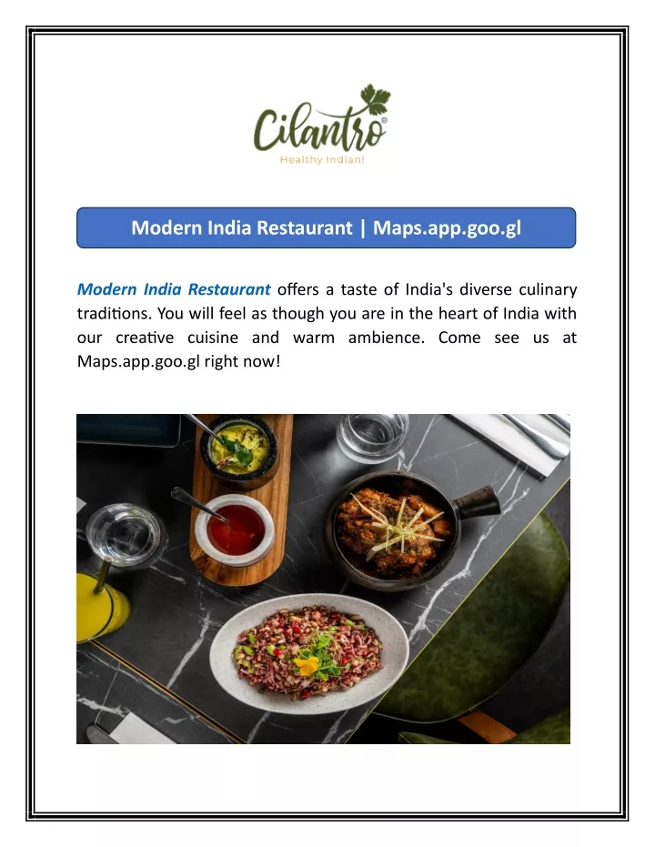 modern india restaurant maps app goo gl