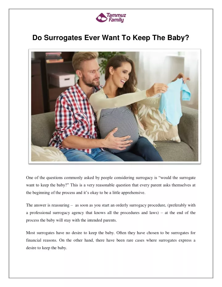 do surrogates ever want to keep the baby