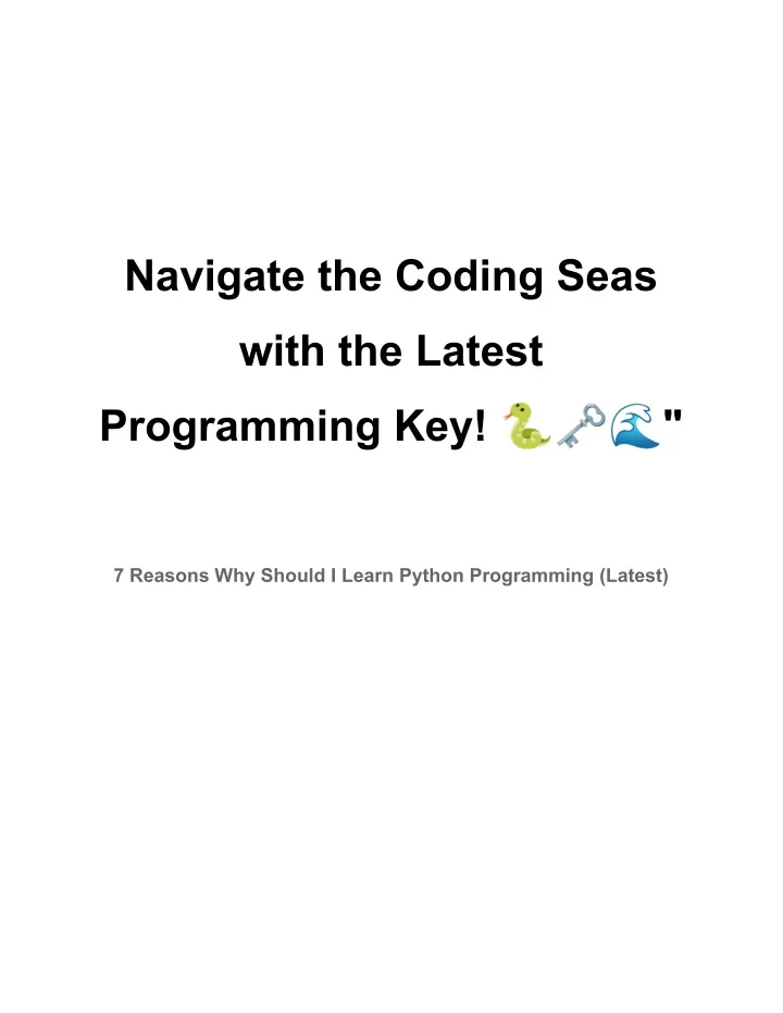 navigate the coding seas