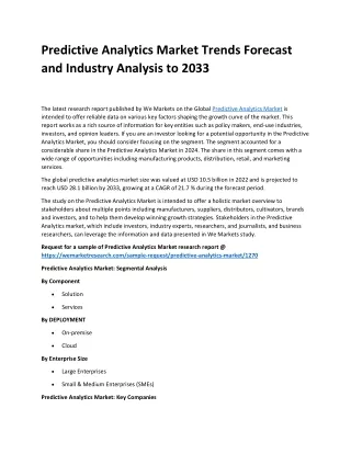 predictive analytics market trends forecast