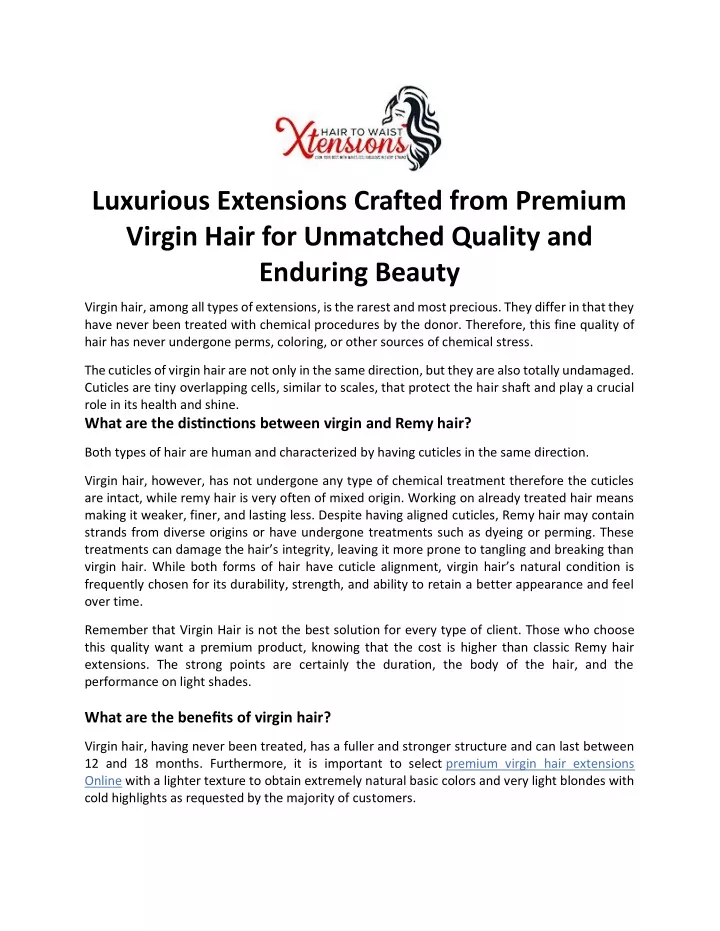 luxurious extensions crafted from premium virgin
