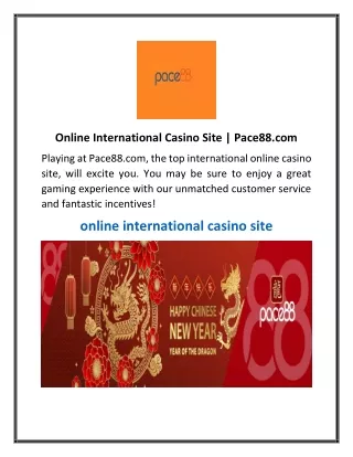 Online International Casino Site | Pace88.com