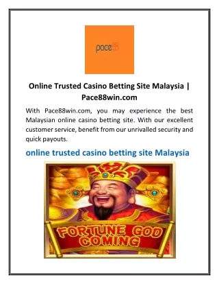 Online Trusted Casino Betting Site Malaysia  Pace88win.com