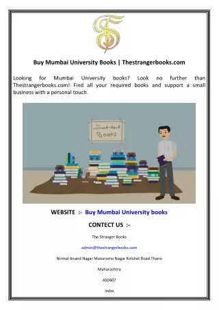 Buy Mumbai University Books  Thestrangerbooks.com