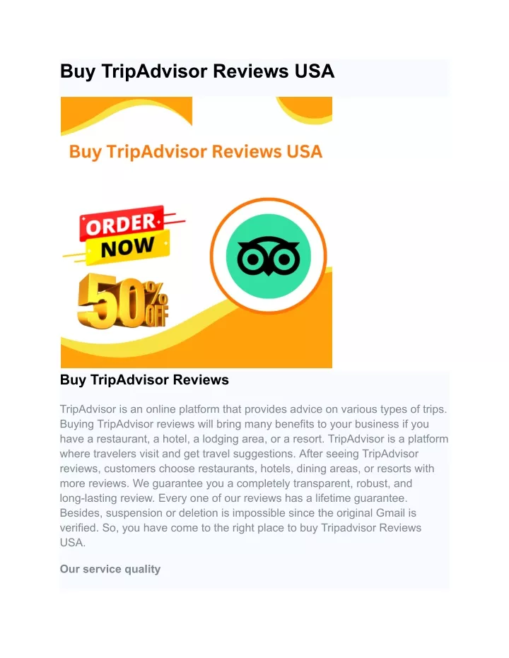 PPT - Buy TripAdvisor Reviews USA PowerPoint Presentation, free ...