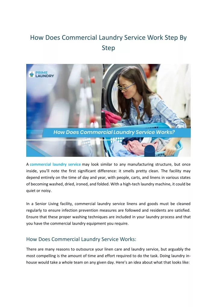 how does commercial laundry service work step