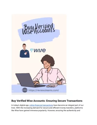 Buy Verified Wise Accounts