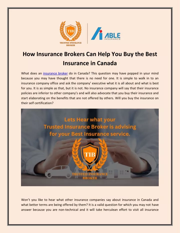 how insurance brokers can help you buy the best