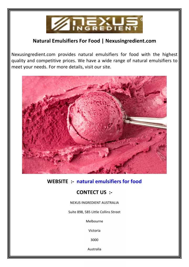 natural emulsifiers for food nexusingredient com