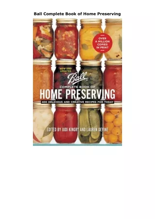 ebook⚡download Ball Complete Book of Home Preserving