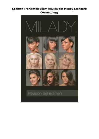 pdf✔download Spanish Translated Exam Review for Milady Standard Cosmetology