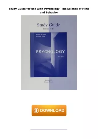 ❤️PDF⚡️ Study Guide for use with Psychology: The Science of Mind and Behavior