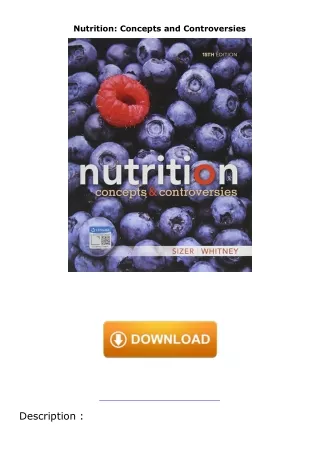 PDF✔️Download❤️ Nutrition: Concepts and Controversies