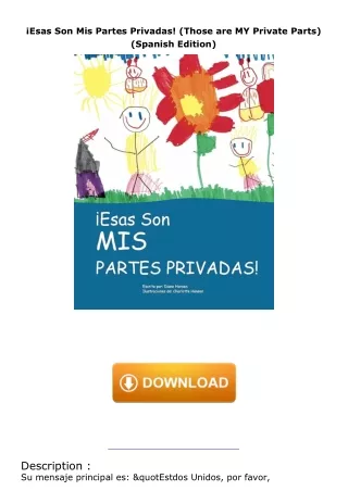❤pdf ¡Esas Son Mis Partes Privadas! (Those are MY Private Parts) (Spanish Edition)