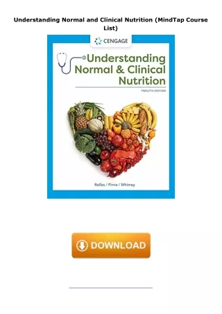❤️PDF⚡️ Understanding Normal and Clinical Nutrition (MindTap Course List)