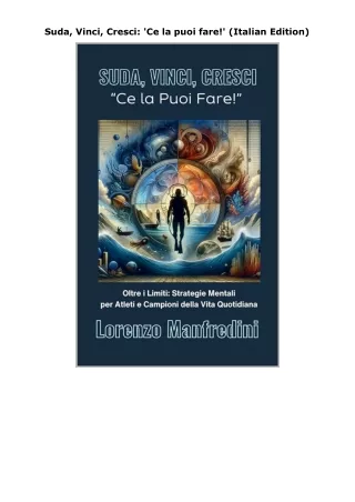Download⚡️ Suda, Vinci, Cresci: 'Ce la puoi fare!' (Italian Edition)