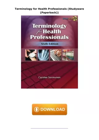 [PDF]❤️DOWNLOAD⚡️ Terminology for Health Professionals (Studyware (Paperback))
