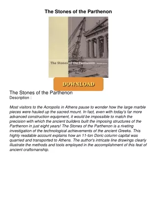 $PDF$/READ The Stones of the Parthenon