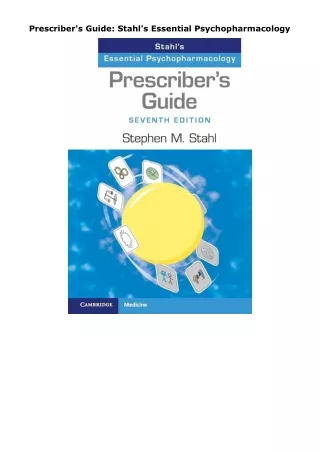 [PDF]❤️DOWNLOAD⚡️ Prescriber's Guide: Stahl's Essential Psychopharmacology