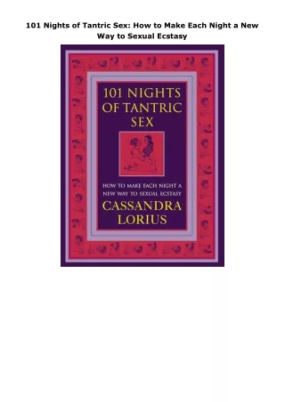❤pdf 101 Nights of Tantric Sex: How to Make Each Night a New Way to Sexual Ecstasy