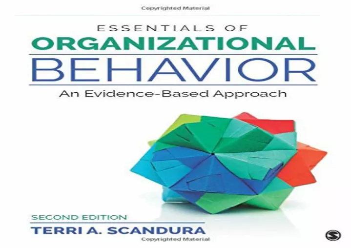 essentials of organizational behavior an evidence