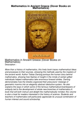 get⚡[PDF]❤ Mathematics in Ancient Greece (Dover Books on Mathematics)