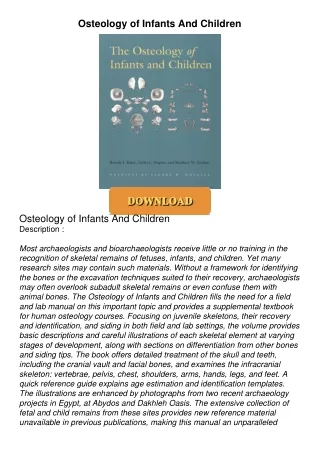 PDF/READ❤  Osteology of Infants And Children