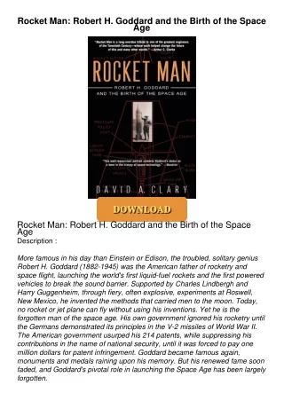 [PDF⚡READ❤ONLINE]  Rocket Man: Robert H. Goddard and the Birth of the Space Age