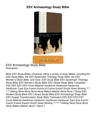 ❤[PDF]⚡  ESV Archaeology Study Bible