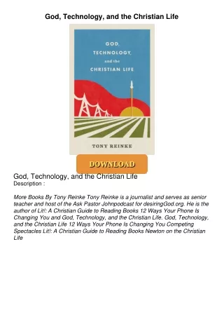 get⚡[PDF]❤ God, Technology, and the Christian Life