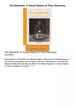 ❤Book⚡[PDF]✔ The Elements: A Visual History of Their Discovery