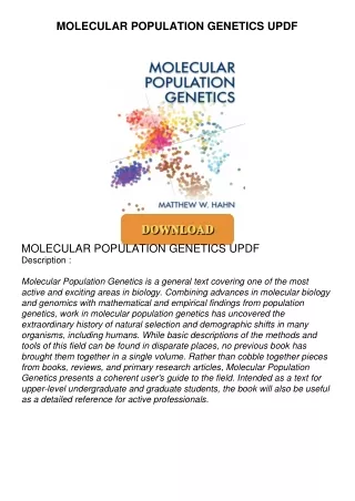MOLECULAR-POPULATION-GENETICS-UPDF