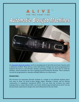 Automatic Blowjob Machines