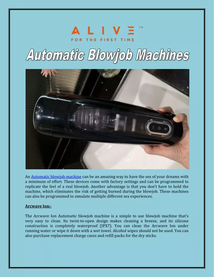 an automatic blowjob machine can be an amazing