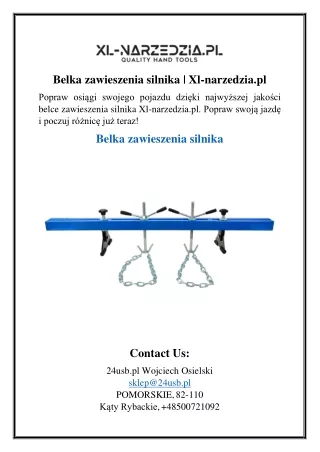 Belka zawieszenia silnika  Xl-narzedzia