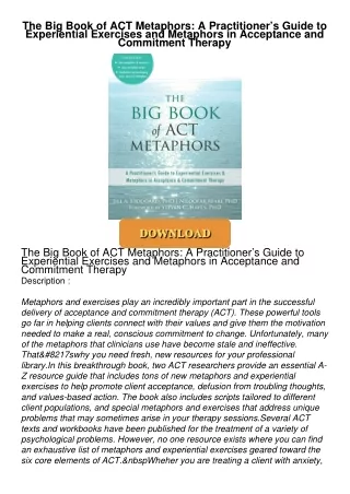 READ⚡[PDF]✔ The Big Book of ACT Metaphors: A Practitioner’s Guide to Experiential