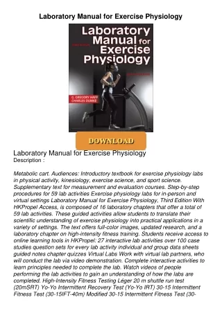 get⚡[PDF]❤ Laboratory Manual for Exercise Physiology