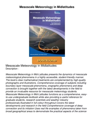 ❤Book⚡[PDF]✔ Mesoscale Meteorology in Midlatitudes