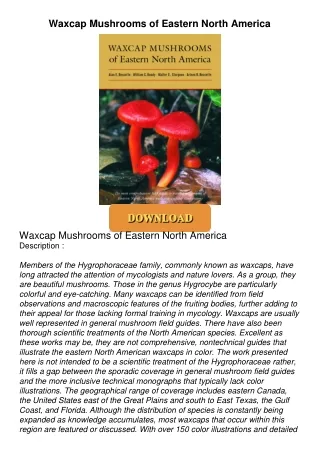 Read⚡ebook✔[PDF]  Waxcap Mushrooms of Eastern North America