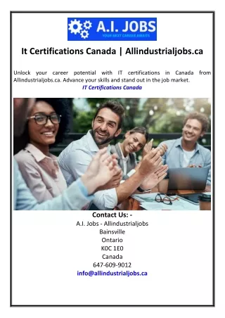 It Certifications Canada Allindustrialjobs.ca