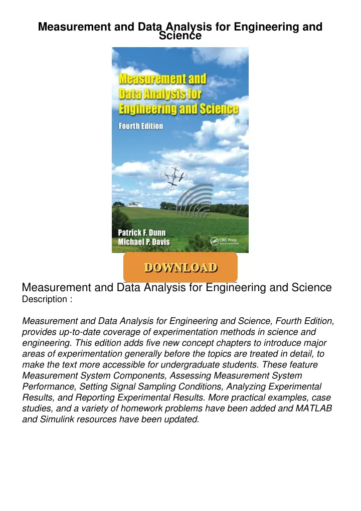 measurement and data analysis for engineering